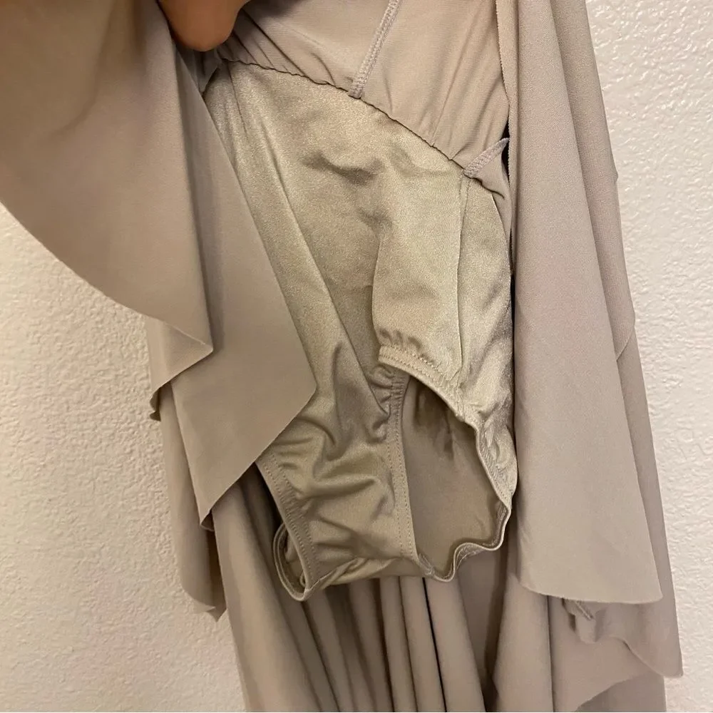 Weissman Elite dance costume tan beige maxi dress Bonfire D13222 Child IC 7/8